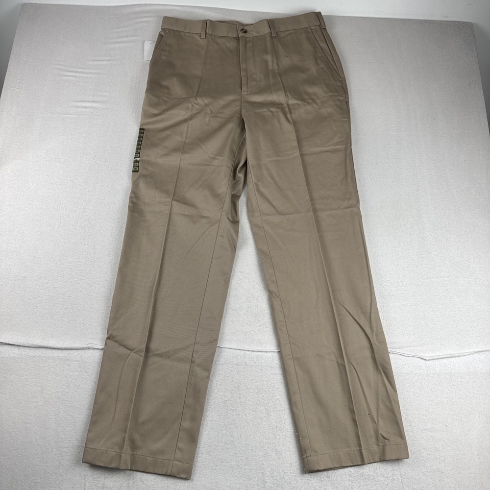 New! Jos A Bank Mens Beige Chino Khaki Pants 34*32 Tailored Fit Office Casual